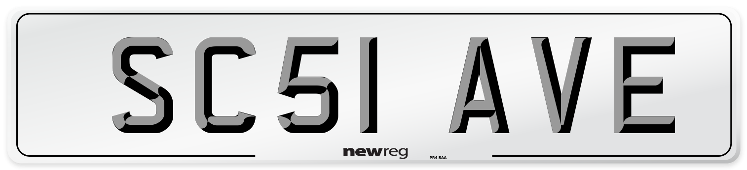 SC51 AVE Number Plate from New Reg